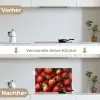 Aardbei - Fruit - Rood keuken achterwand spatscherm klein -voor_na_DE