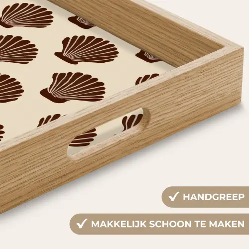 Schelpen - Bruin - Patroon Dienblad Rechthoek middel -USP_HandgreepNL