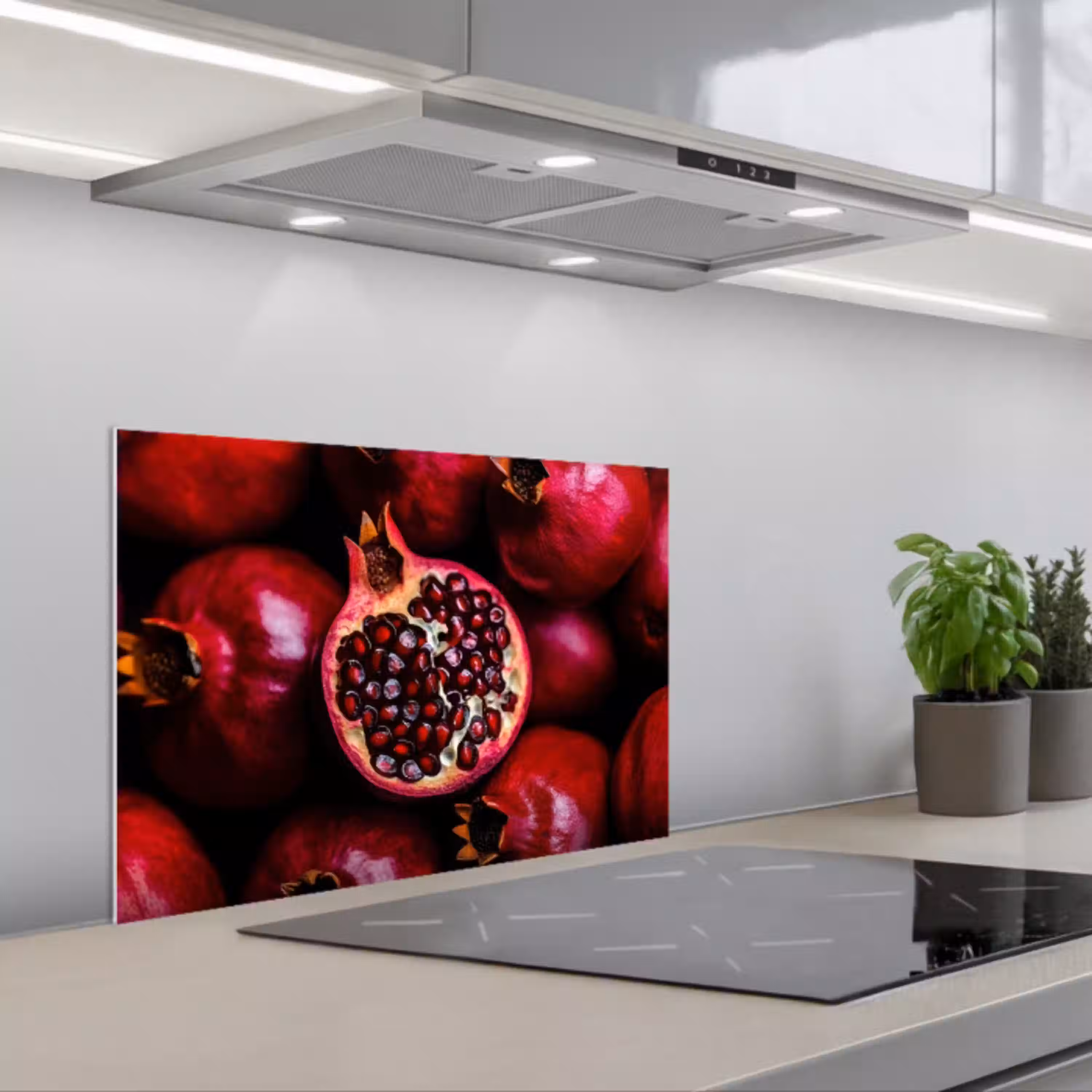 Granaatappel - Rood - Fruit keuken achterwand spatscherm klein -3d_schuin