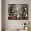 Kerstfeest - Dennenbos - Rood Textielframe zwart klein -sfeer2