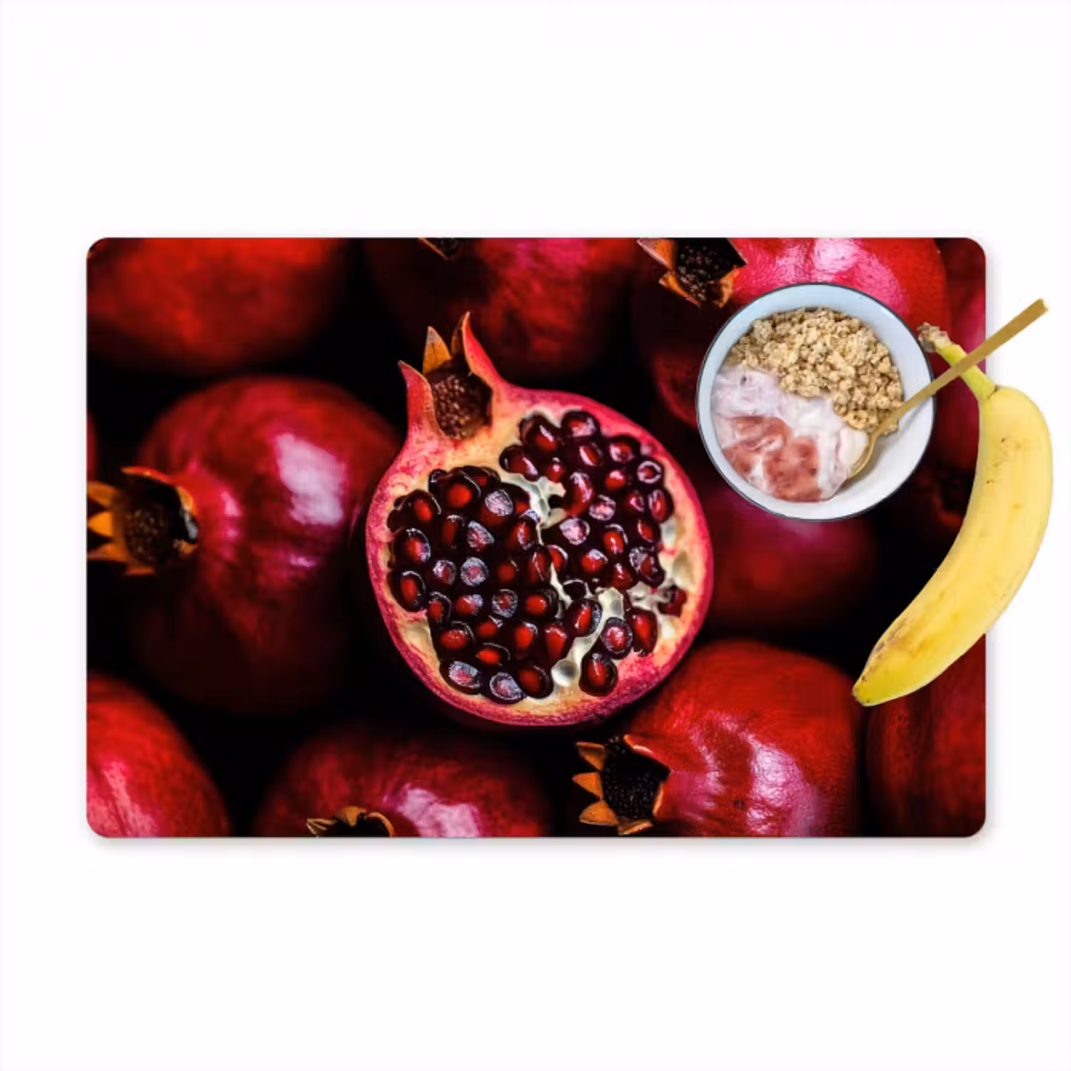 Tischset - 6 Stück - Granatapfel - Rot - Obst