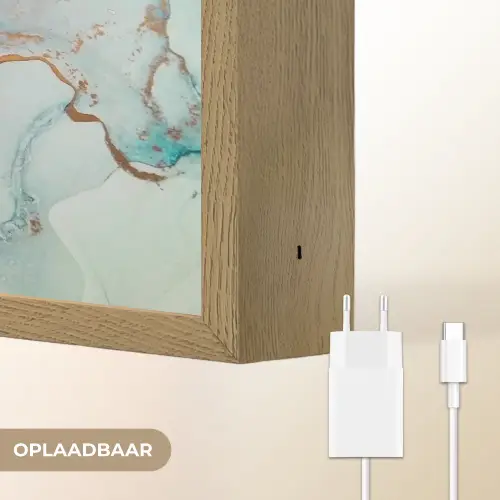 Blauw - Marmer - Goud Light Box met batterij (Wandlamp) middel -USP_websiteoplaadbaarNL