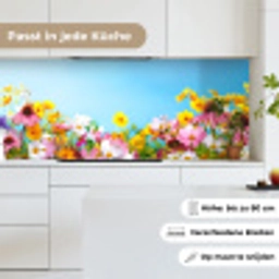 Bloemen - Kleurrijk - Blauw - Natuur keuken achterwand 2 middel -sfeer4_DE