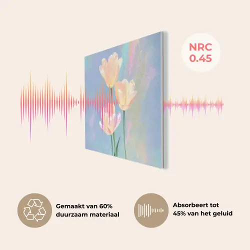 Tulpen - Roze accenten - Blauw PET vilt klein -USP_NL