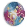 Cirkels - Goud - Abstract Akoestische PET Vilt - Rond klein -3d