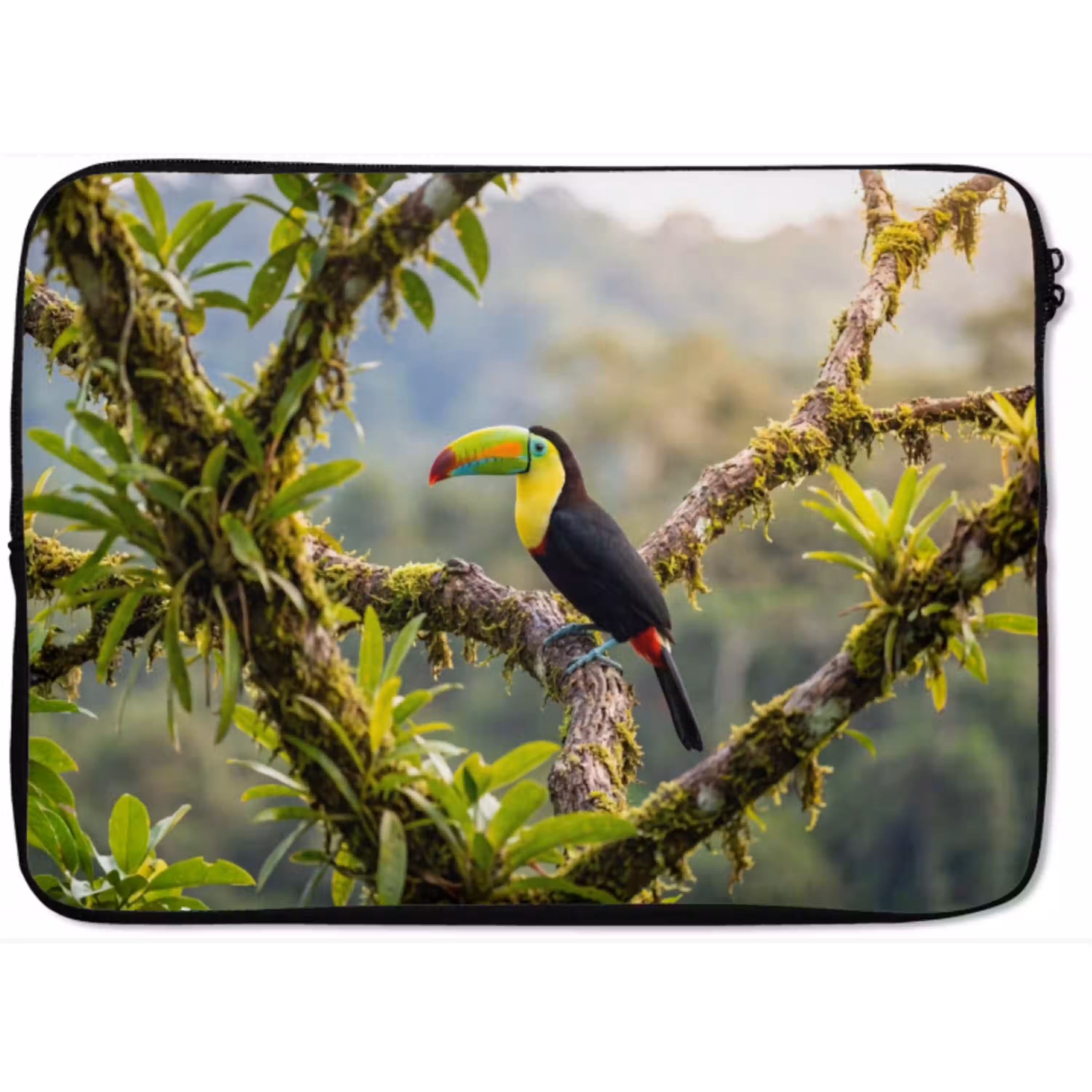 Toekan - Jungle - Natuur - Kleurrijk laptophoes neopreen klein -zkaufland3dotto