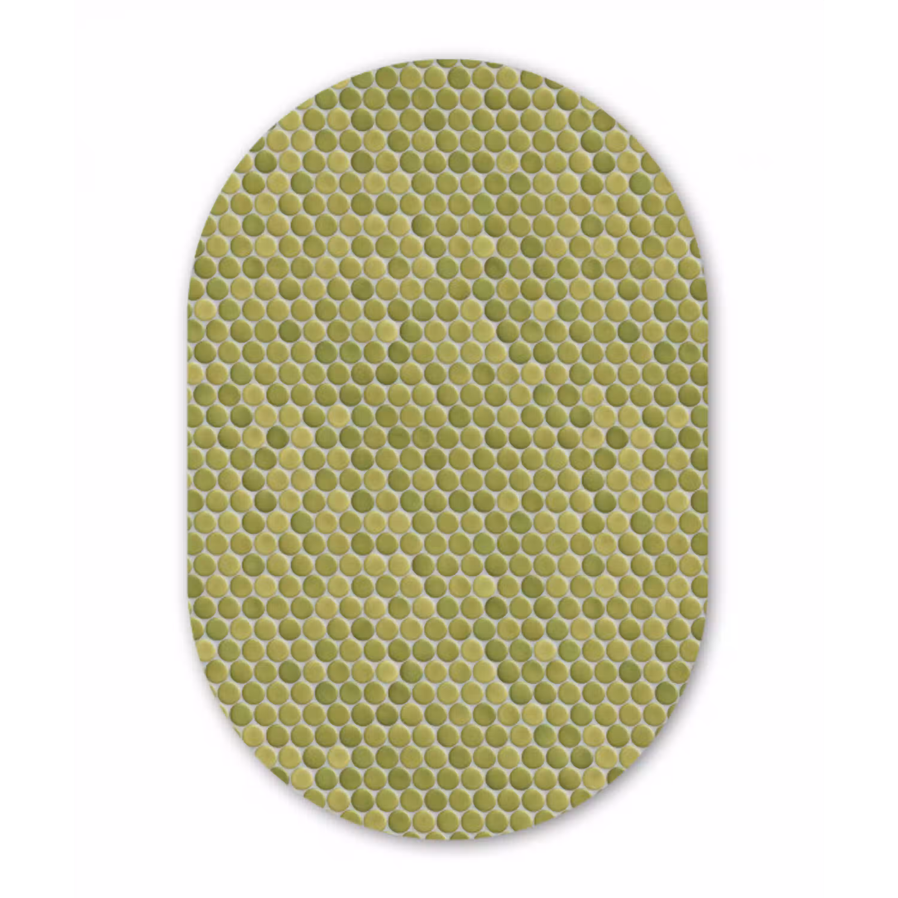 Penny - Mozaïek - Olijfgroen Wandcirkel Ovaal Aluminium middel 839 -3d