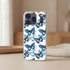 Blauw - Vlinders - Bloemen - Wit Telefoonhoesje iPhone 17 Pro klein 878 -sfeer2