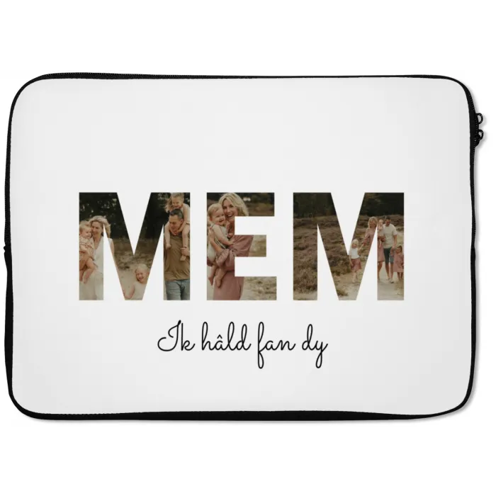Mem - Lettercollage laptophoes neopreen klein -zkaufland3dotto