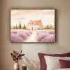 Lavendelveld - Huis - Paars Textielframe - compleet frame klein -sfeer1