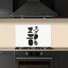 Japandi - Zwart - Abstract keuken achterwand spatscherm klein -sfeer1