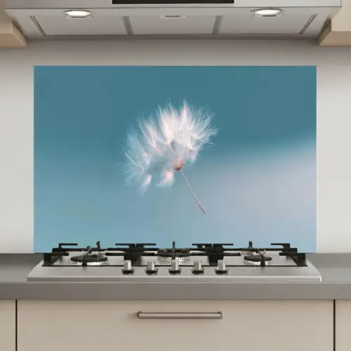 Paardenbloempluisje - Blauw - Lucht keuken achterwand spatscherm klein -3d_website