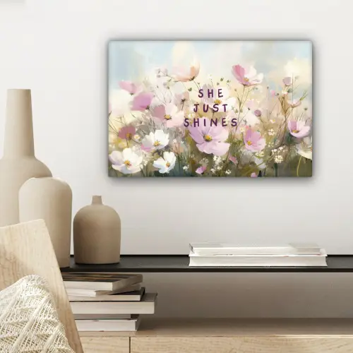 Quote - Bloemen - Schilderachtig canvas 2cm klein -sfeer6