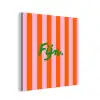 Patroon - Oranje - Fijn - Strepen aluminium wit klein -3d