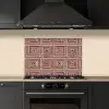 Geometrisch - Patroon - Rood keuken achterwand spatscherm klein 900 -sfeer1