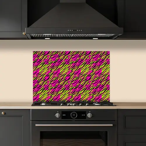 Roze - Groen - Neon - Dieren keuken achterwand spatscherm klein 900 -sfeer1