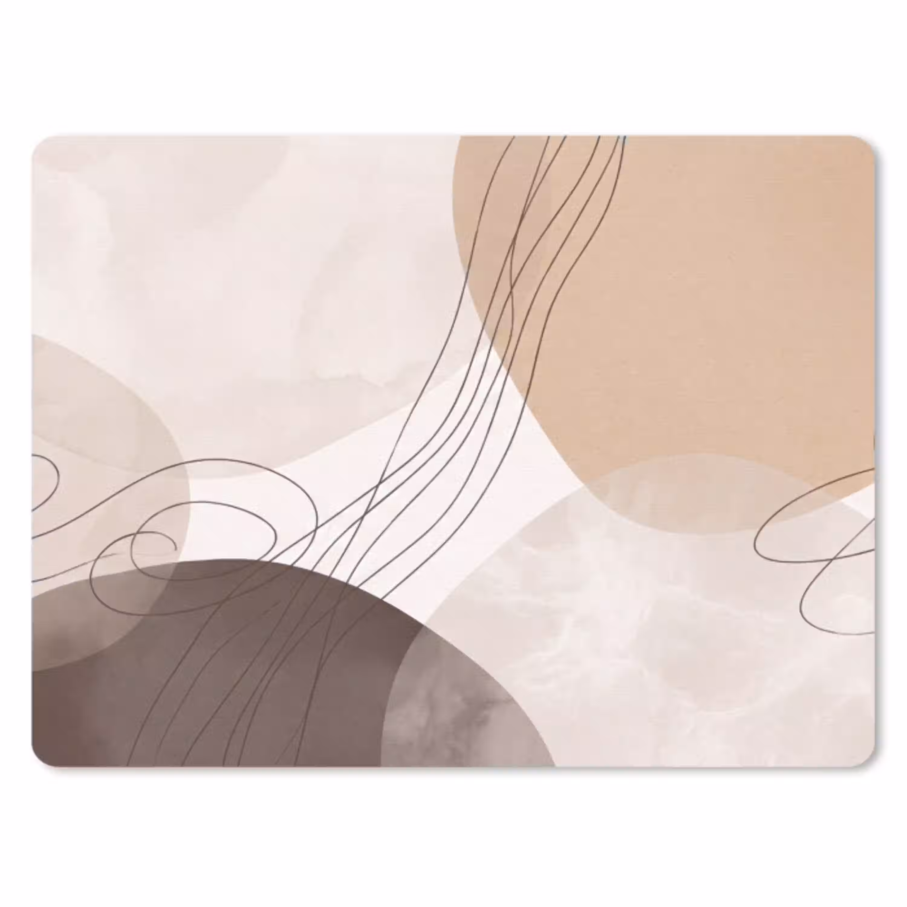 Abstractie - Beige - Modern muismat rubber klein -3d