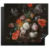 Stilleven met bloemen en een horloge - Schilderij van Abraham Mignon Inductie beschermer vinyl 3mm middel -3d
