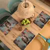 Geschilderd - Abstract - Uil - Bruin Placemat vinyl groot -zzsfeer5_Kitchenyeah-website