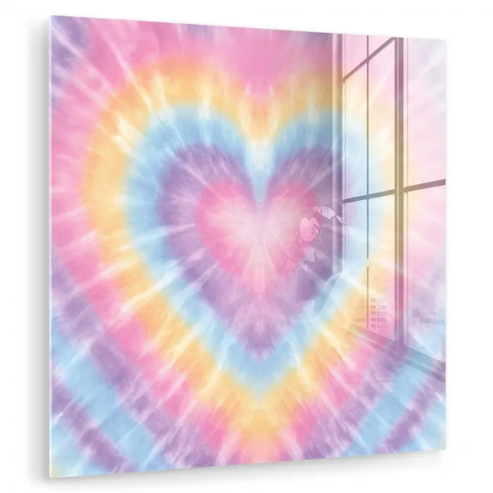 Hartvorm - Pastelkleuren - Tie Dye plexiglas 5mm klein -zzzproduct_nieuw