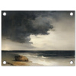 Kust - Golven - Rots - Storm tuinposter los doek klein -3d