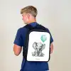 Olifant met blauwe ballon Rugzak - Zwart middel -sfeer8