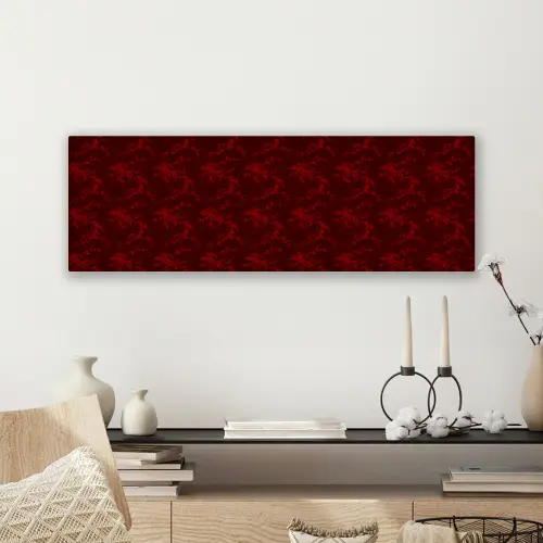 Bloemen - Donkerrood - Patroon canvas 2cm klein 828 -sfeer6
