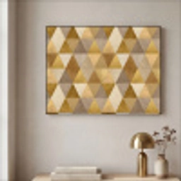 Geometrisch - Driehoek - Goud Textielframe zwart klein 947 -sfeer2