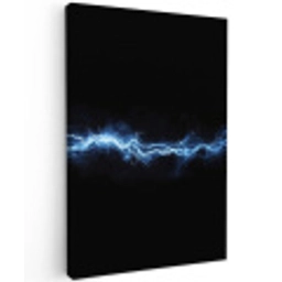 Gaming - Bliksemflits - Blauw - Energie Tuinposter op houten frame 2 cm dik middel -3d