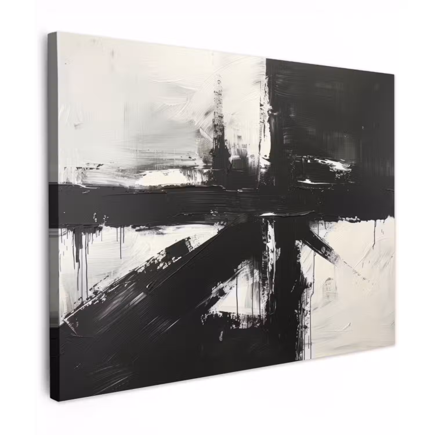 Canvas schilderij - Kunst - Zwart - Modern - Wit