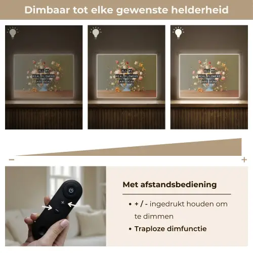 Bloem - Quote - Vintage - Art Light Box met batterij (Wandlamp) middel -USP_dimbaarNL