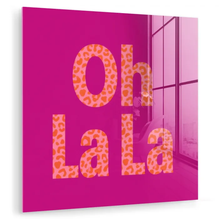 Oh la la - Luipaardprint - Roze plexiglas 5mm klein -zzzproduct_nieuw