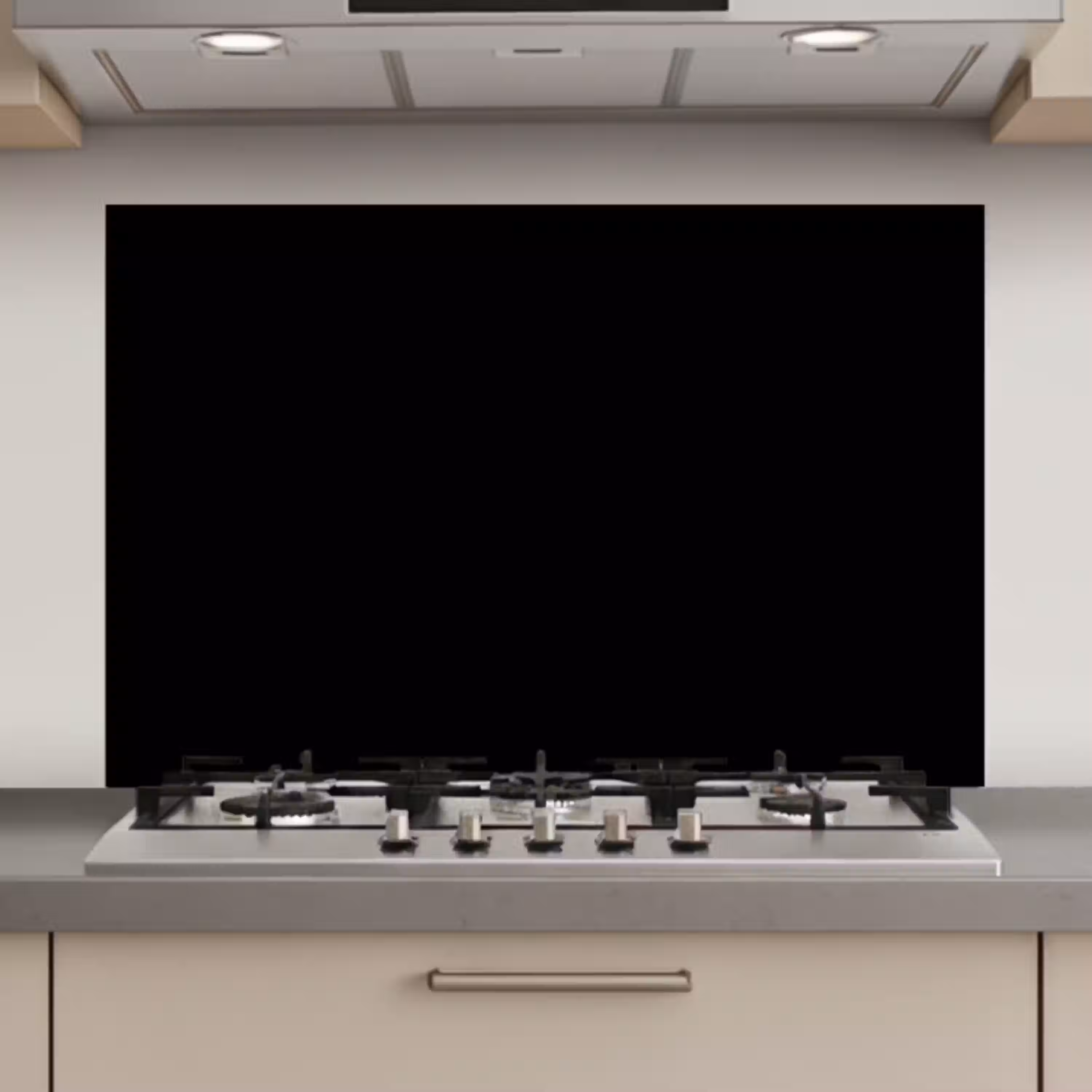 Zwart - Effen kleur keuken achterwand spatscherm klein 900 -3d_website