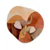 Olifanten - Oranje - Abstract Wandcirkel Organisch Aluminium middel -3d