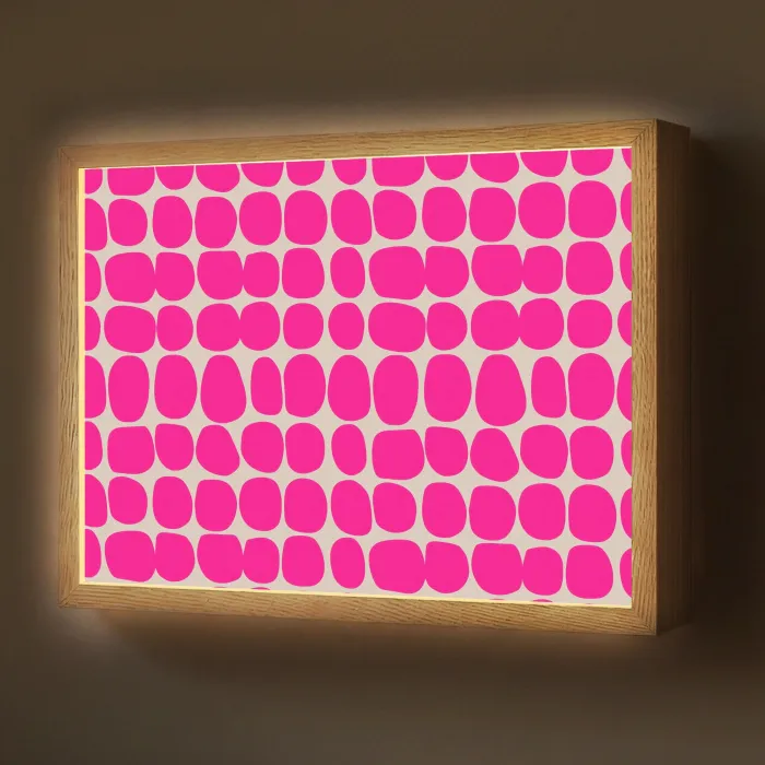 Stippen - Patroon - Roze Light Box met batterij (Wandlamp) middel 907 -z3d_website