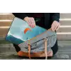 Kitesurfer - Oranje - Zee - Lucht laptophoes neopreen klein -tas