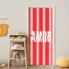 Amor - Strepen - Rood - Roze deurposter klein -sfeer4