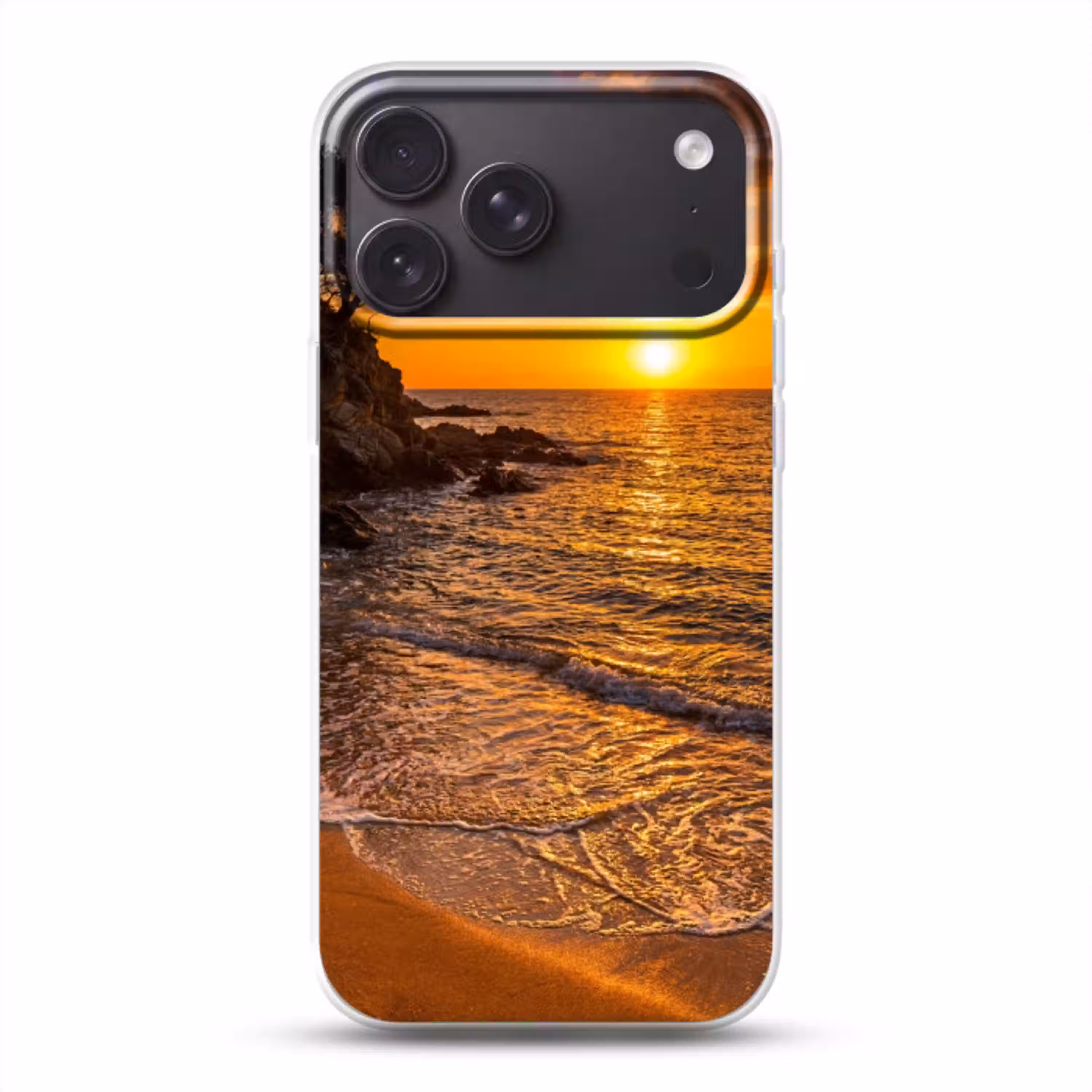 Zee - Kust - Zonsondergang - Natuur - Oranje iPhone 18 Pro Max Soft case klein -threedimensional_3d_global