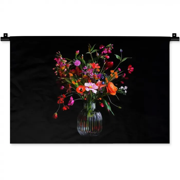 Boeket - Veldbloemen - Vaas Wandkleed katoen klein -zz3d