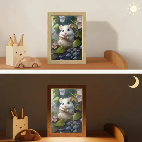 Muis - Bos - Bloemen - Illustratie - Bosdieren Light Box met kabel klein -sfeer3_kind