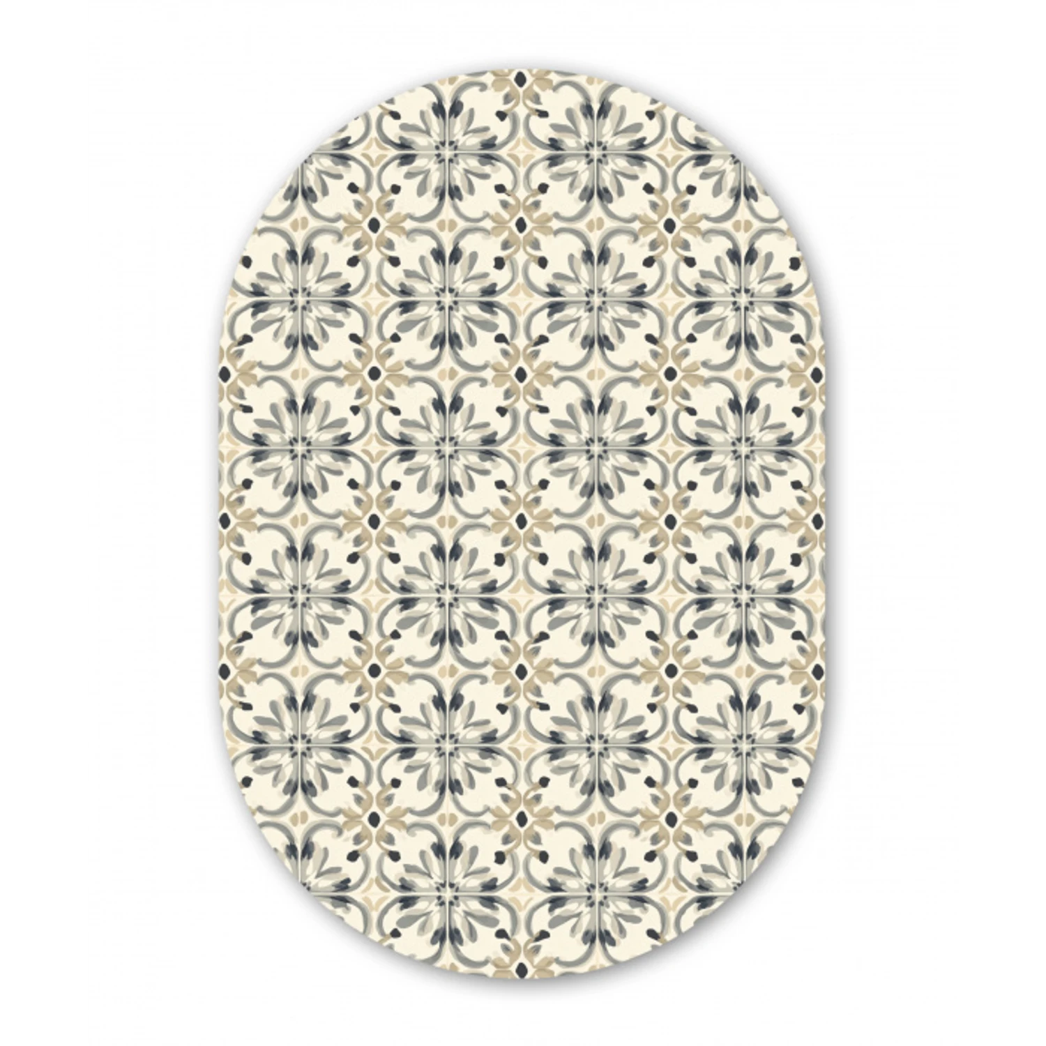 Floraal - Patroon - Kleurrijk Wandcirkel Ovaal Forex klein 630 -3d