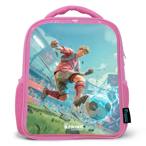 Voetbal - Jongen - Stadion - Elektrisch Kinderrugzak - Roze middel -3d