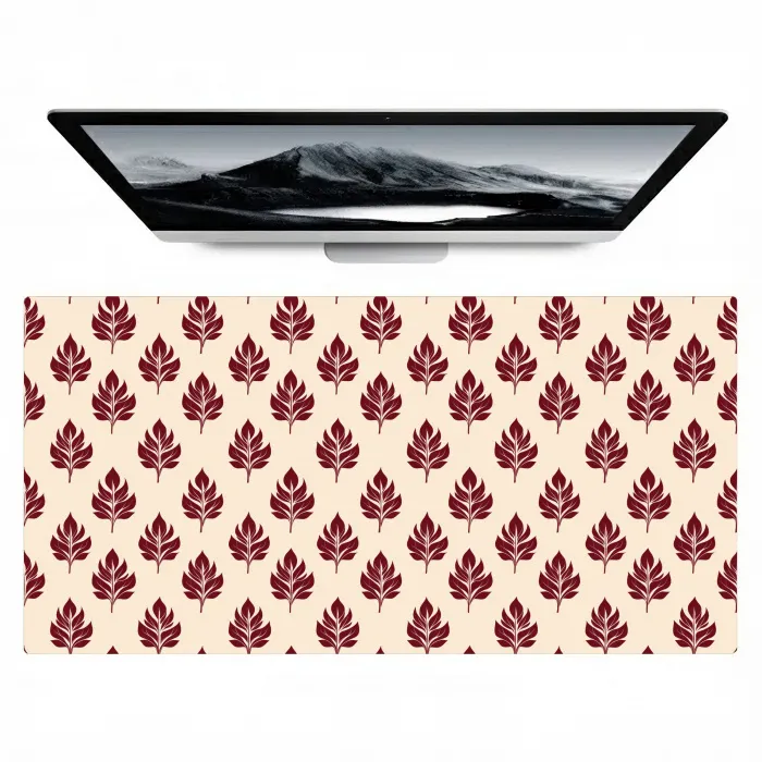 Botanisch - Patroon - Bordeaux Muismat XXL klein 681 -zzz3d