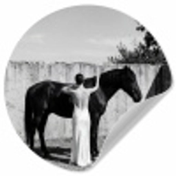 Vrouw - Paard - Artistiek Wandcirkel behangsticker klein -3d
