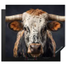 Stier - Kleurrijk - Hoorns Inductie beschermer vinyl 3mm middel -3d