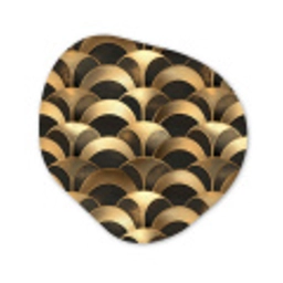 Schubben - Structuur - Goud Wandcirkel Organisch Aluminium middel 851 -3d