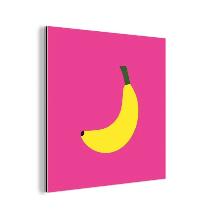 Banaan - Geel - Fruit aluminium wit klein -3d