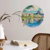 Berg - Skyline - Strand - Water Wandcirkel plexiglas klein -sfeer4