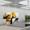 Geel - Abstract - Modern - Vormen keuken achterwand spatscherm klein -3d_schuin
