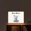 Neushoorn - Baby dier - Dieren Light Box met batterij (Wandlamp kind) middel -sfeer1_kind